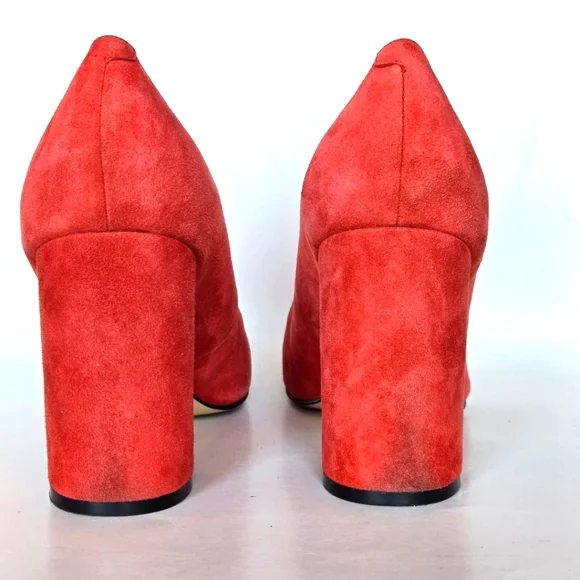 Marc Fisher Claire red suede leather block heel point toe shoes women's 8.5‎ - Picture 3 of 6